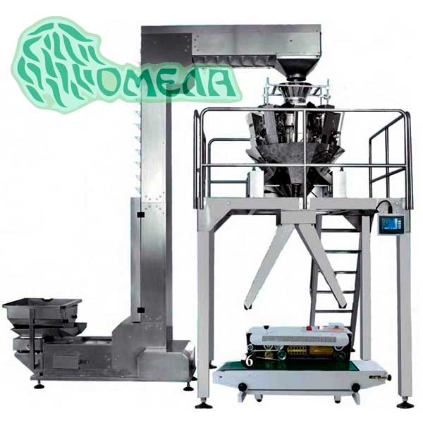 Semi-automatic system with double entry for filling and packaging