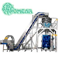 Line for packaging small frozen products, small parts, free flowing